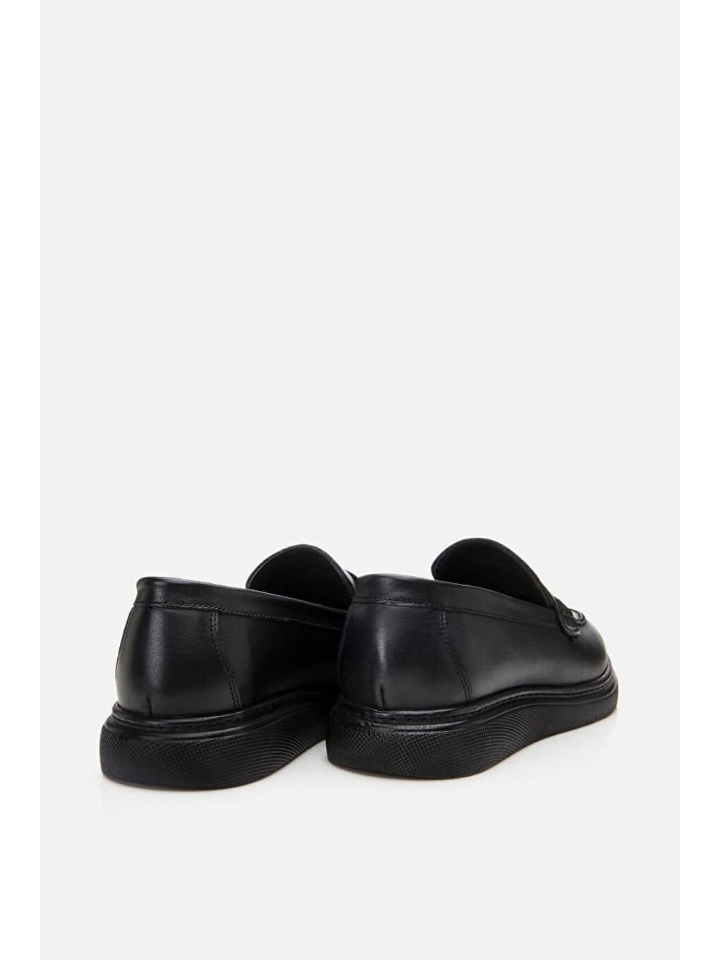 Erkek Deri Siyah Hafif Tabanlı Klasik Loafer-7