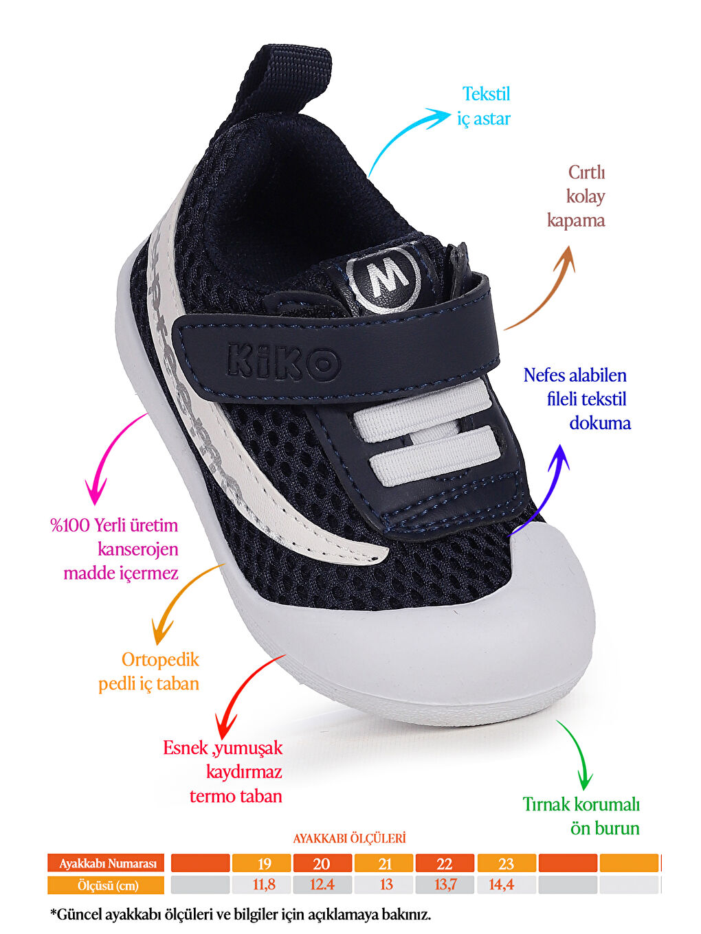 Lacivert Welti Cırtlı Kız Bebek İlk Adım Ortopedik Günlük Ayakkabı-1