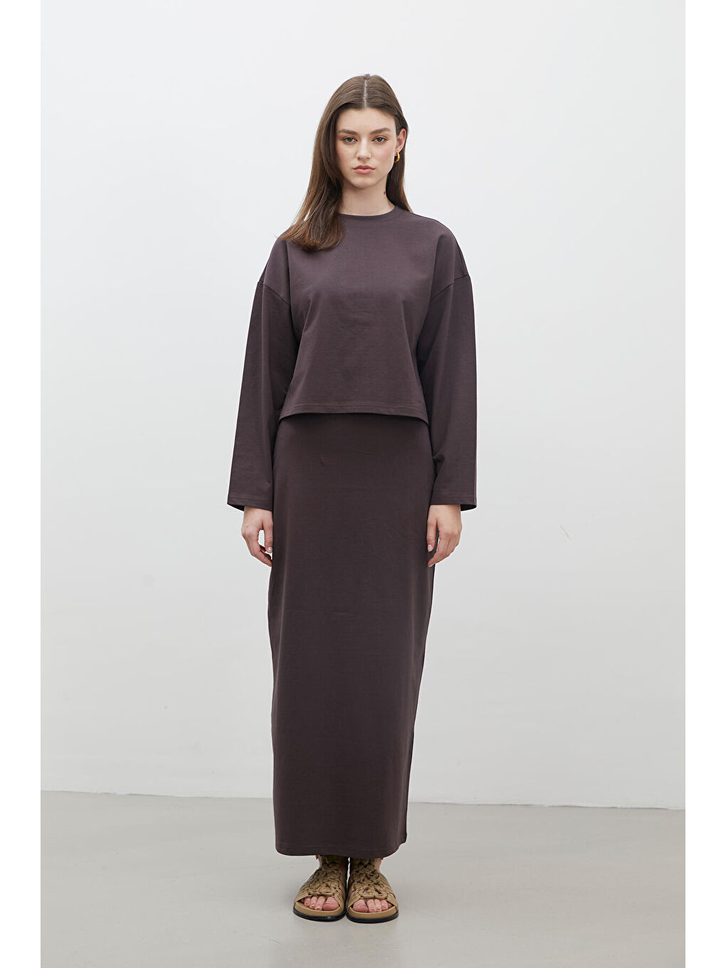 Kahverengi Pamuklu Kalem Etek Acı Kahve-2