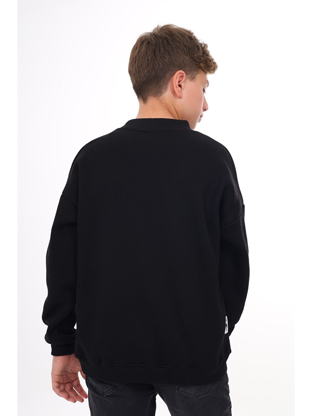 Siyah Erkek Çocuk Baskılı Sweatshirt-3