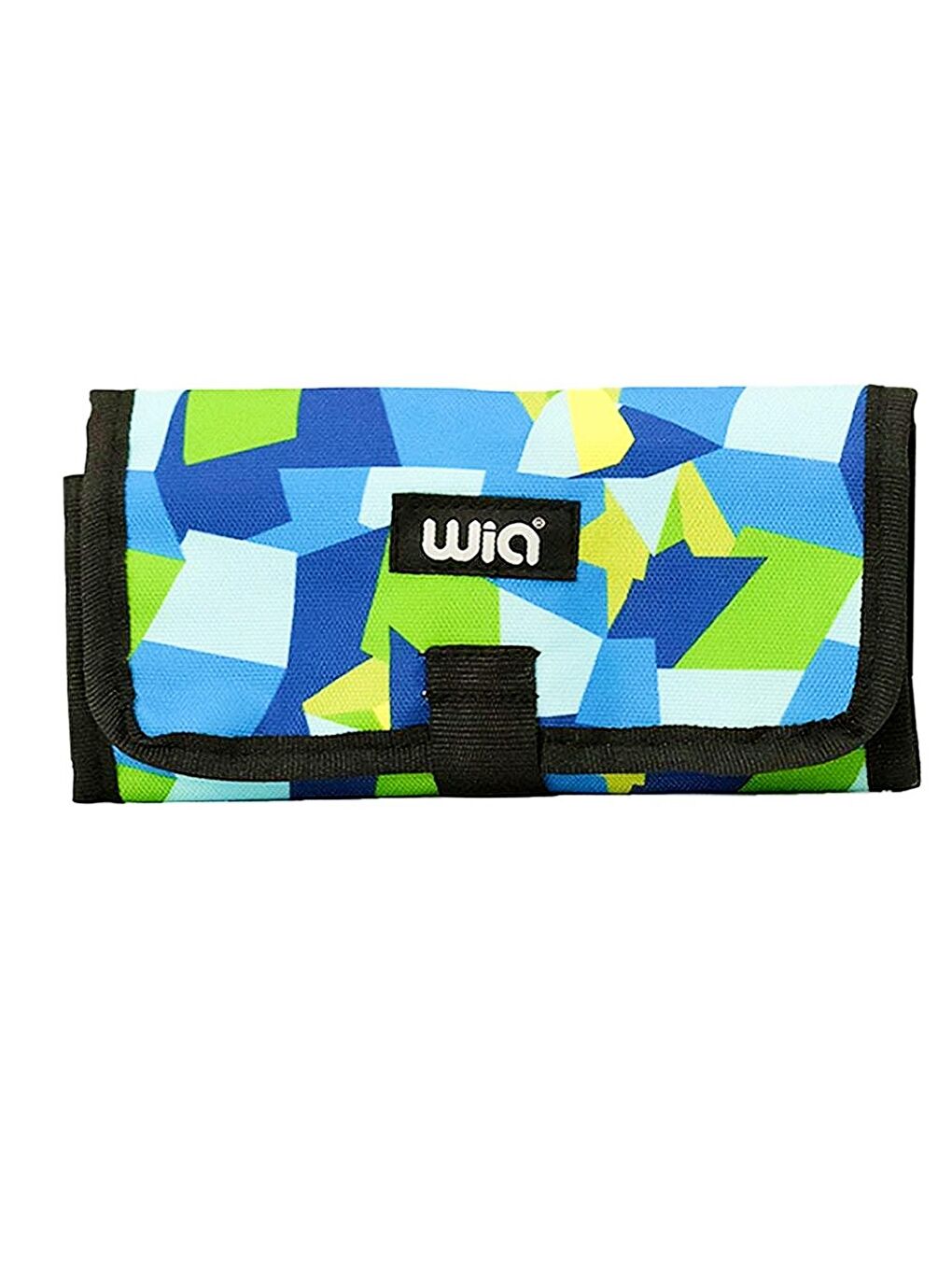 Sanatsal Fırça Çantası 25 Bölmeli Yeşil Geometrik Desenli Kod :211