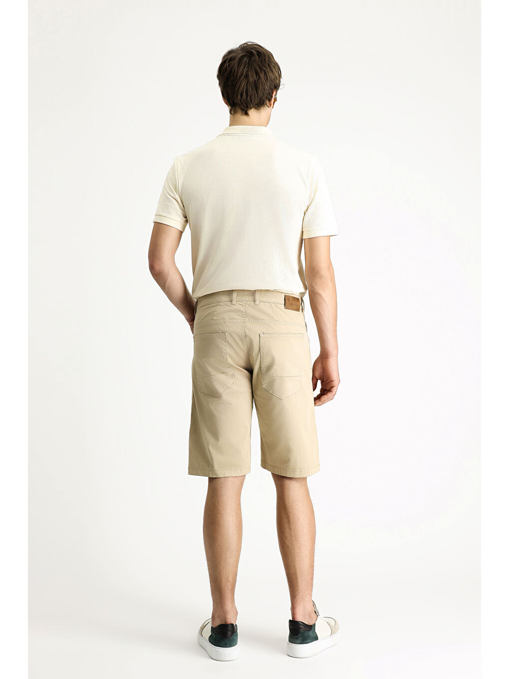 Bej Regular Fit Pamuklu Bermuda Şort-2