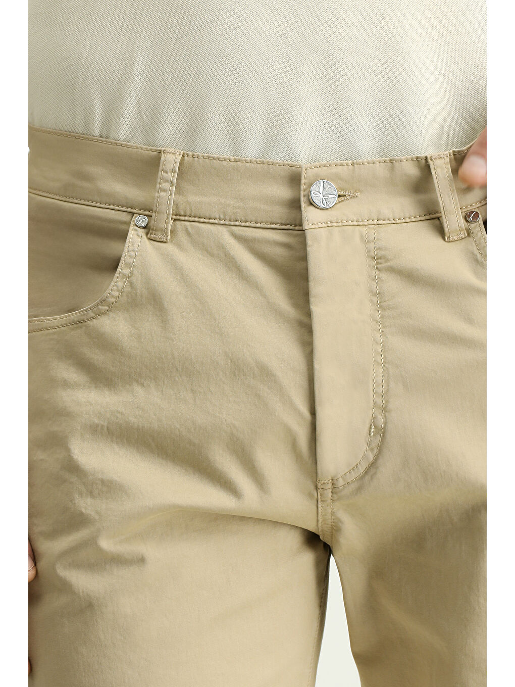 Bej Regular Fit Pamuklu Bermuda Şort-3