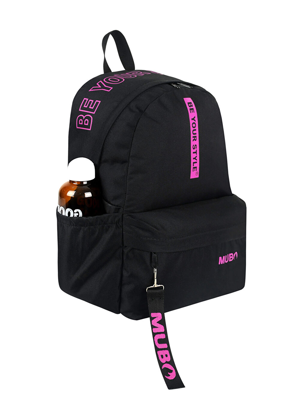 Unisex Siyah Fuşya Geniş Hacimli Günlük ve Okul Kullanımına Uygun Sırt Çantası-3