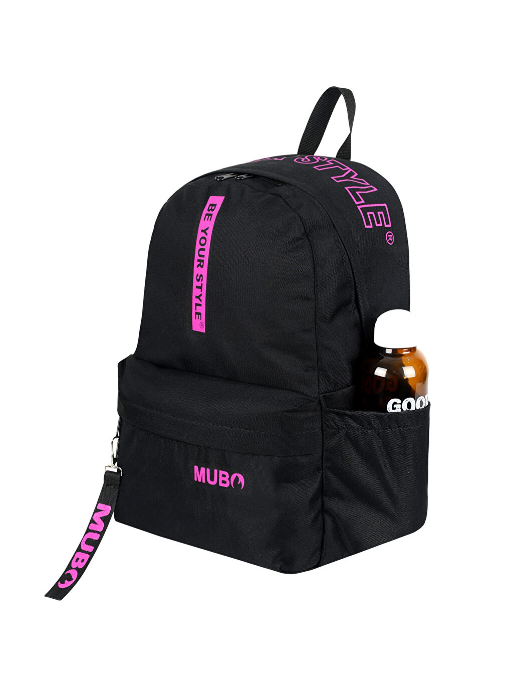 Unisex Siyah Fuşya Geniş Hacimli Günlük ve Okul Kullanımına Uygun Sırt Çantası-4