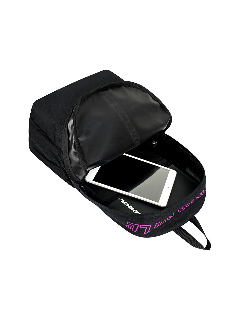 Unisex Siyah Fuşya Geniş Hacimli Günlük ve Okul Kullanımına Uygun Sırt Çantası-5