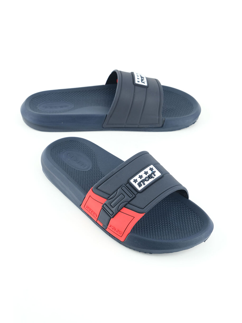 Lacivert Sport Erkek Yazlık PU Islak Zemine Uygun Günlük Ev Banyo Bahçe Havuz Terlik