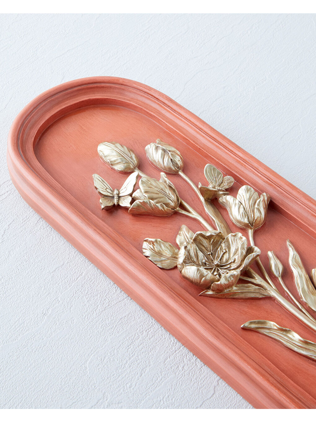 Flower Branch Duvar Aksesuarı 13,5x3x35 cm Turuncu-1