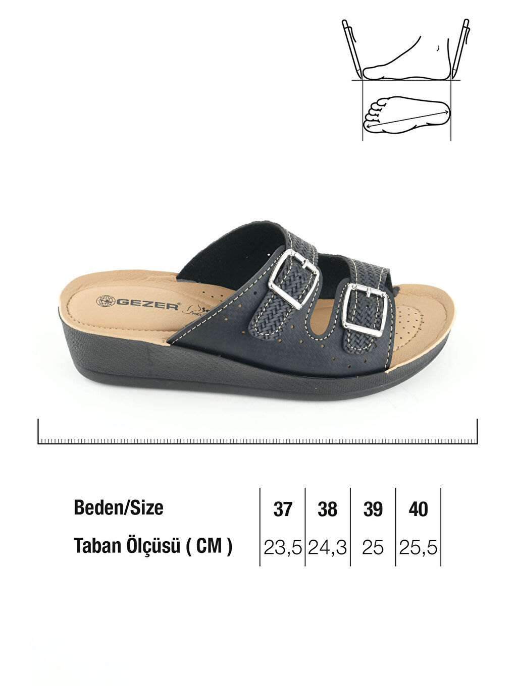 Siyah Kadın Yazlık Suni Deri Yüksek Topuk İki Toka Ayarlanabilir Rahat Taban Günlük Terlik-1