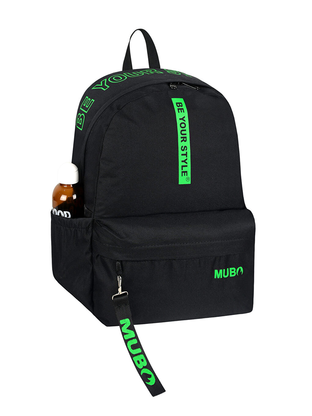 Unisex Siyah Yeşil Geniş Hacimli Günlük ve Okul Kullanımına Uygun Sırt Çantası-2