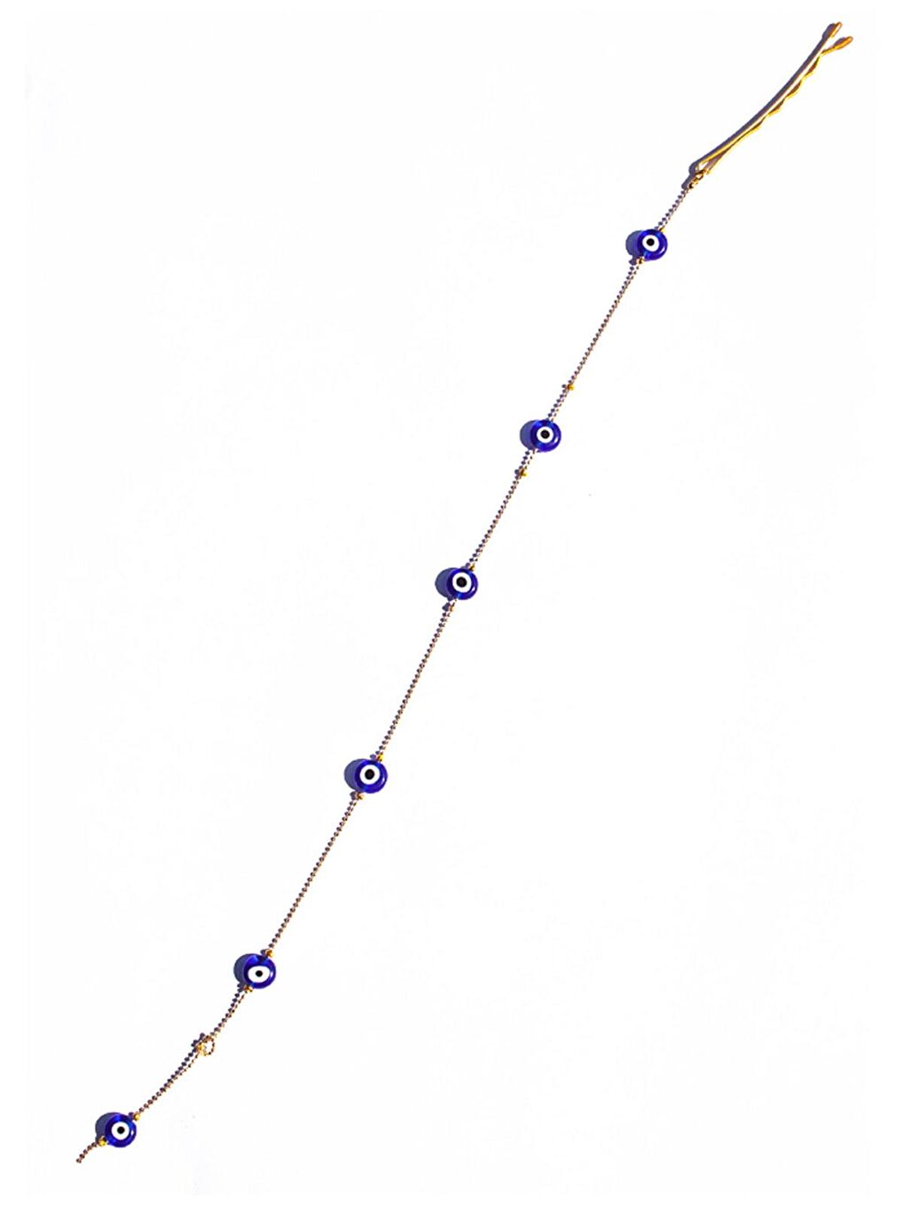 Sarı Nazar Boncuklu Saç Zinciri