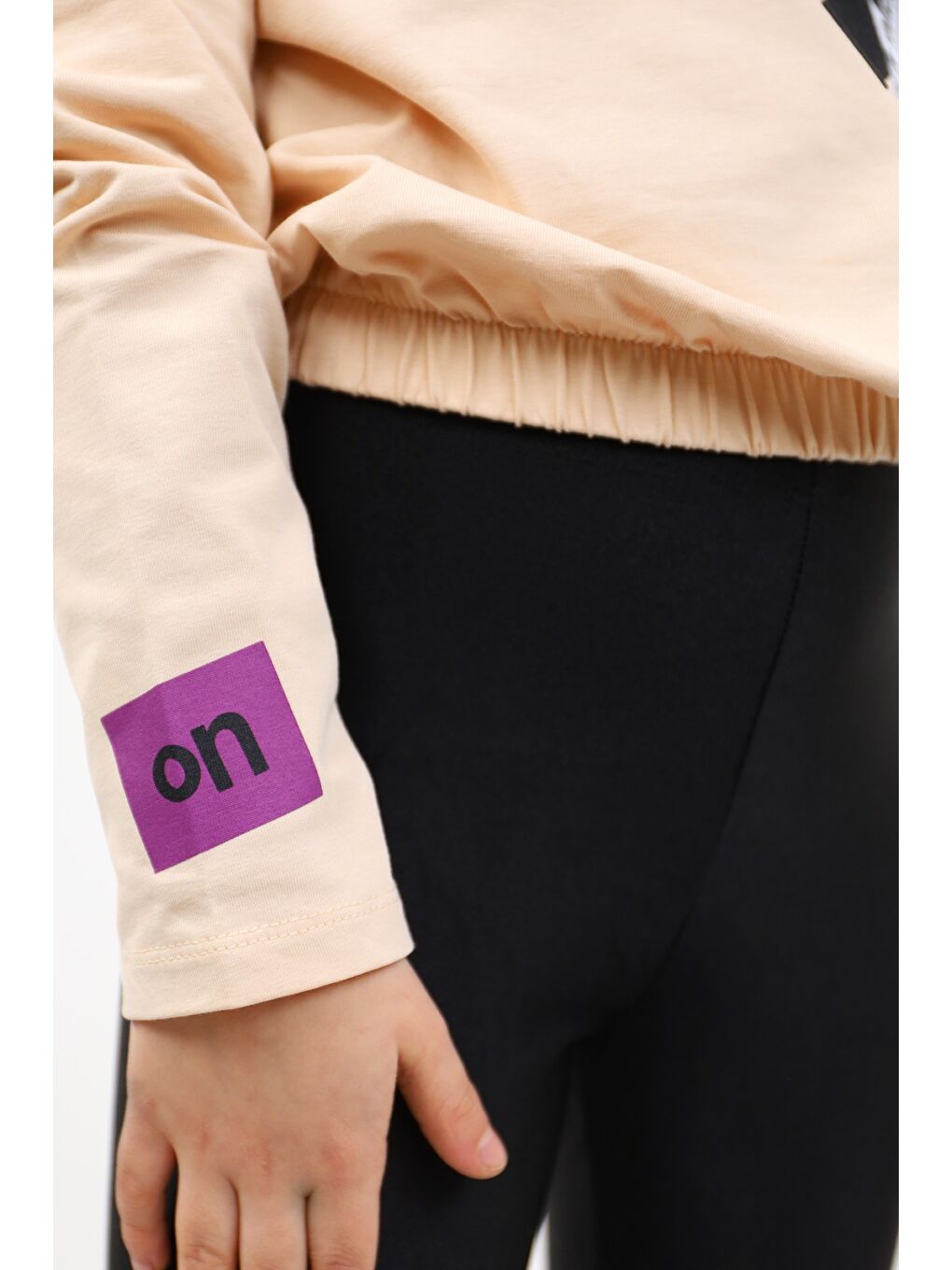 Bej Kız Çocuk Baskılı Tişört-2