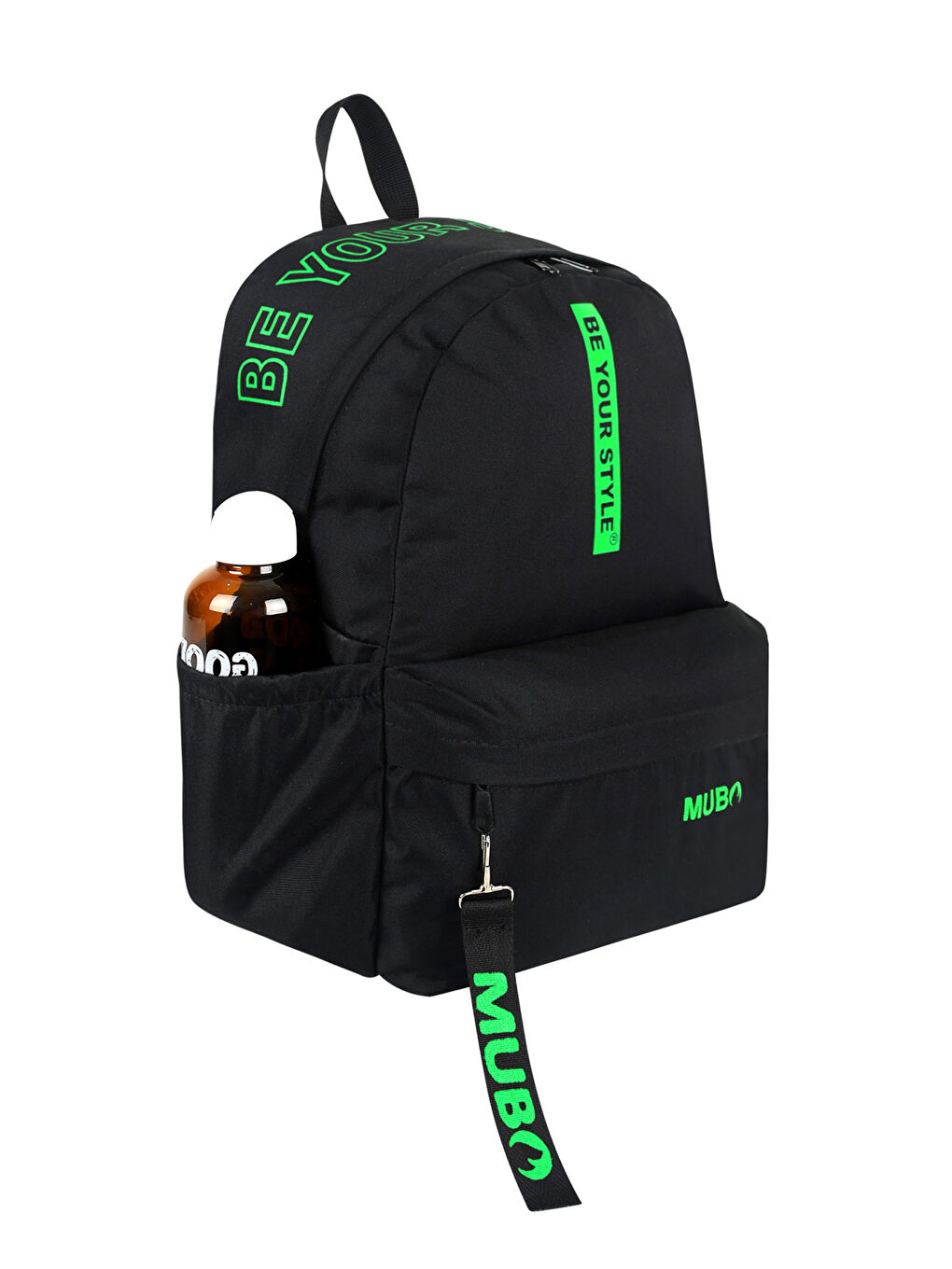 Unisex Siyah Yeşil Geniş Hacimli Günlük ve Okul Kullanımına Uygun Sırt Çantası-3