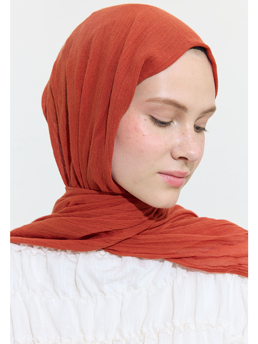 Mercan PAMUKLU KETEN ŞAL CARROT CAKE-3