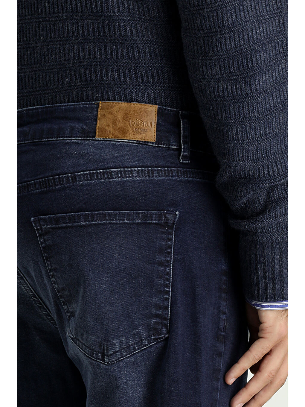 Lacivert Regular Fit Elastanlı Denim Pantolon-5