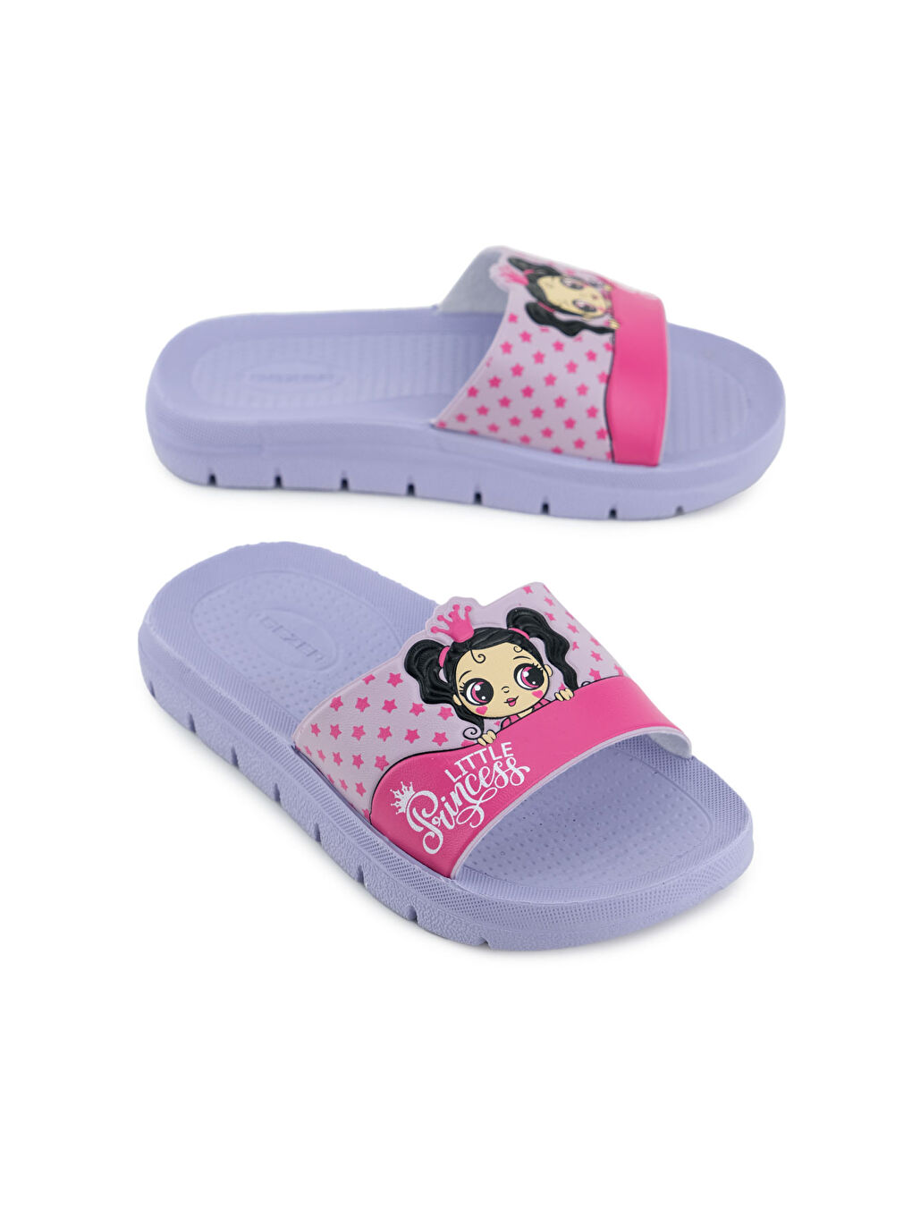 Lila Little Princess Yazlık Kız Çocuk PU Islak Zemine Uygun Rahat Taban Ev Bahçe Banyo Havuz Terlik