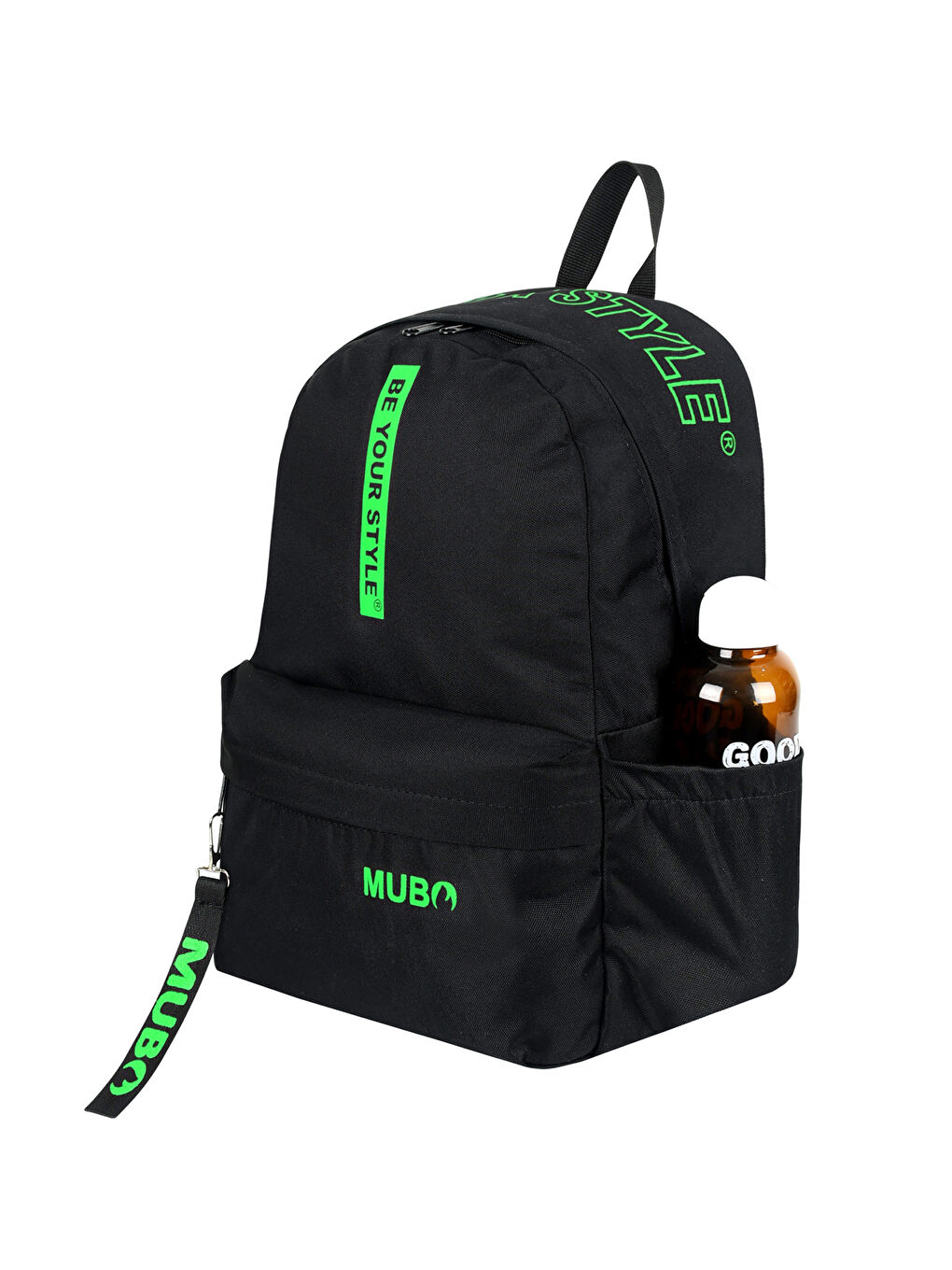 Unisex Siyah Yeşil Geniş Hacimli Günlük ve Okul Kullanımına Uygun Sırt Çantası-4