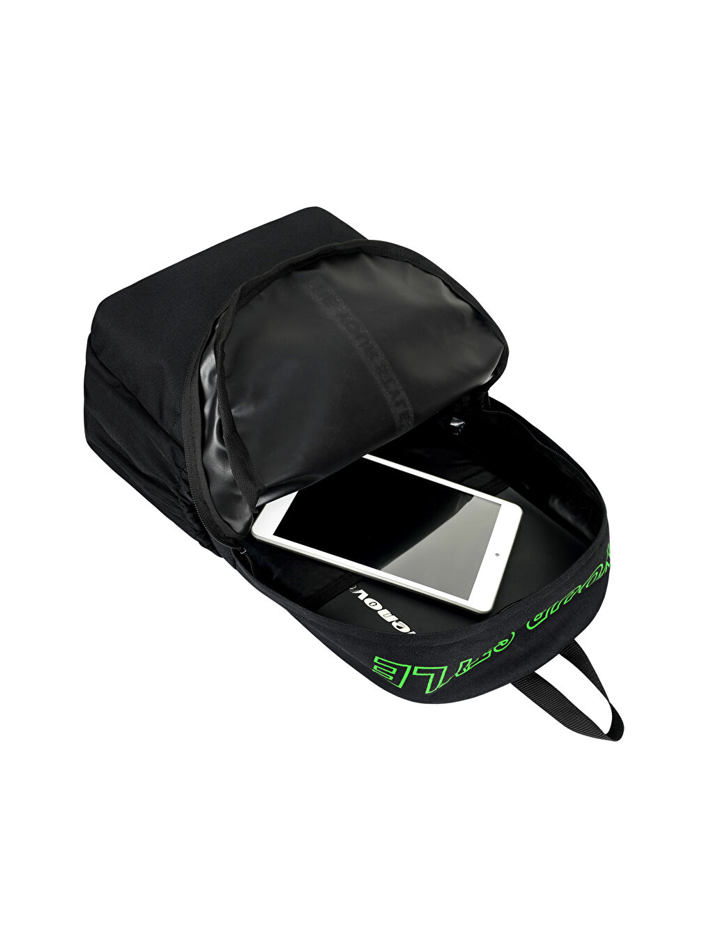 Unisex Siyah Yeşil Geniş Hacimli Günlük ve Okul Kullanımına Uygun Sırt Çantası-5