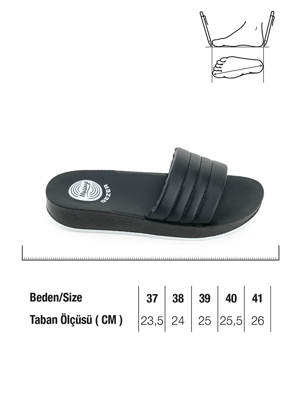 Siyah Kadın Yazlık Suni Deri Masaj Taban Günlük Ev Bahçe Terlik-1