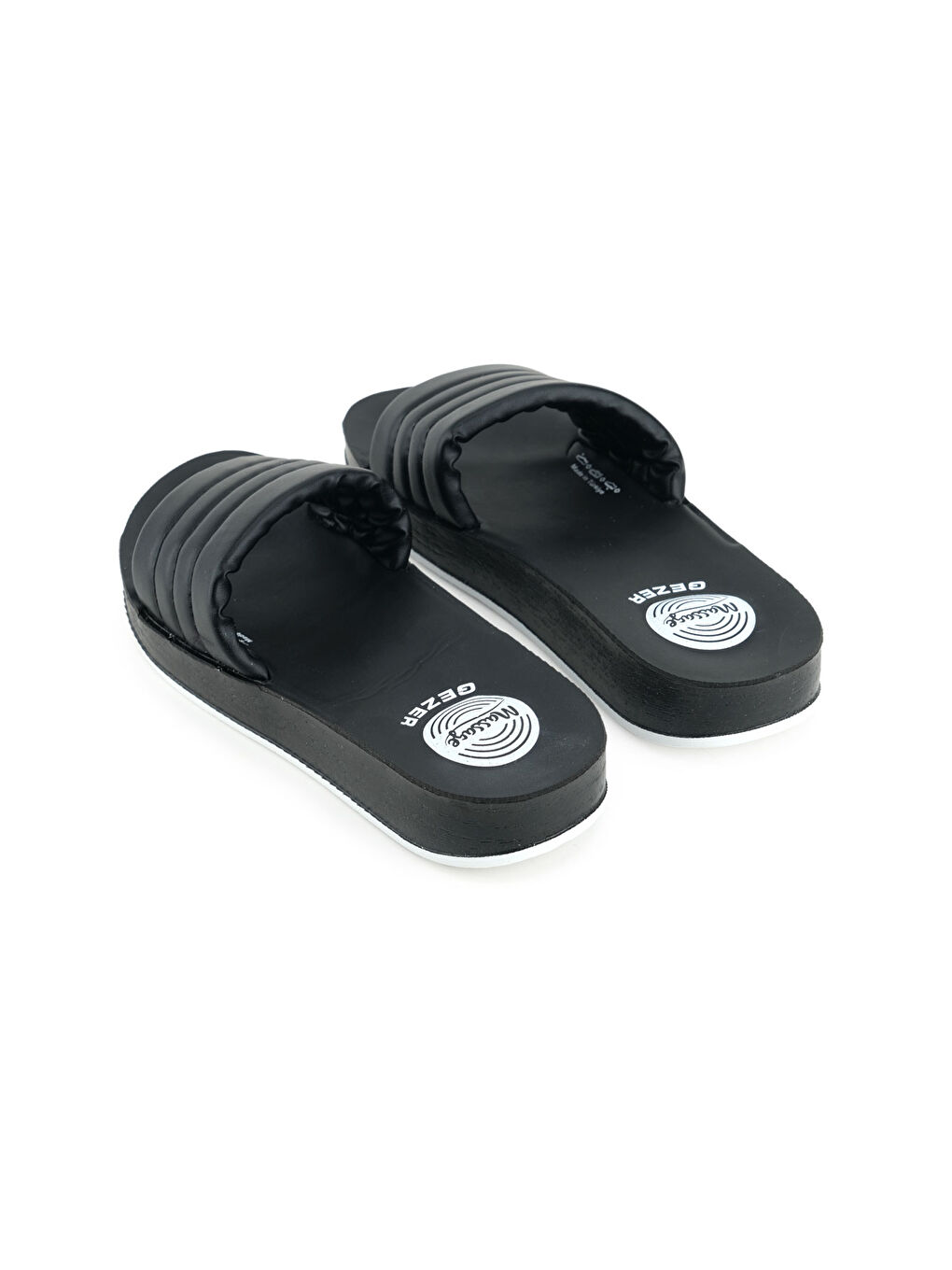 Siyah Kadın Yazlık Suni Deri Masaj Taban Günlük Ev Bahçe Terlik-3