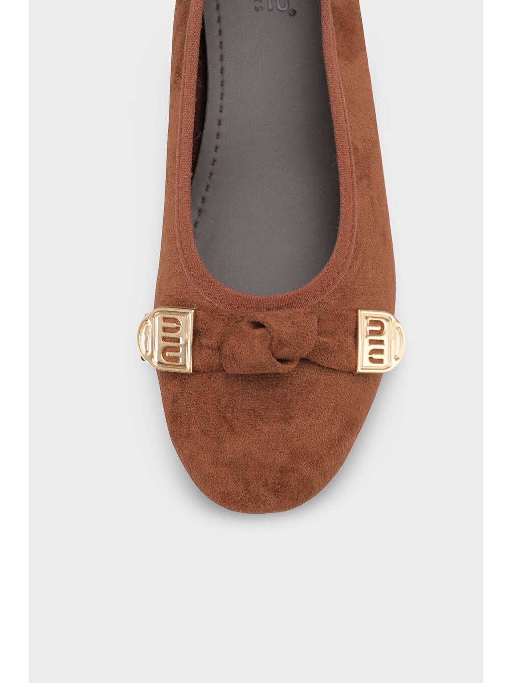 Kahverengi Rena Gizli Topuklu Feta Metal Tokalı Kadın Babet-2