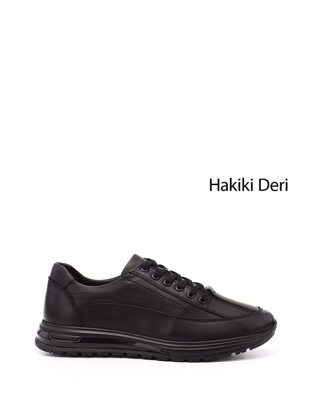 Siyah Erkek AÇIK SİYAH Bağcıklı Hakiki Deri Sneaker