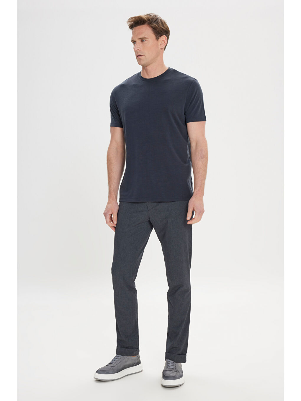 Erkek Siyah Slim Fit Dar Kesim Bisiklet Yaka Pamuklu Tişört-7