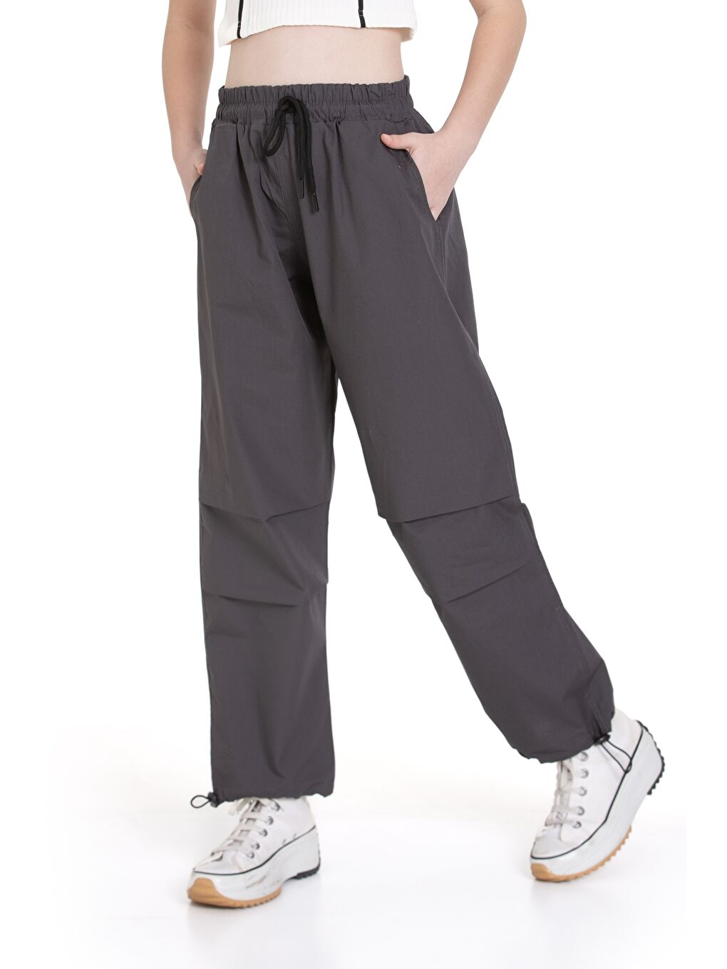 Gri Kız Çocuk Paraşüt Pantolon 1078.1-3