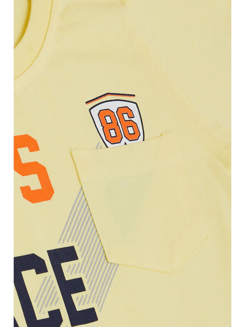 Erkek Çocuk Tişört Yarış Temalı Yazı Baskılı Cepli Sarı (2-6 Yaş)-1