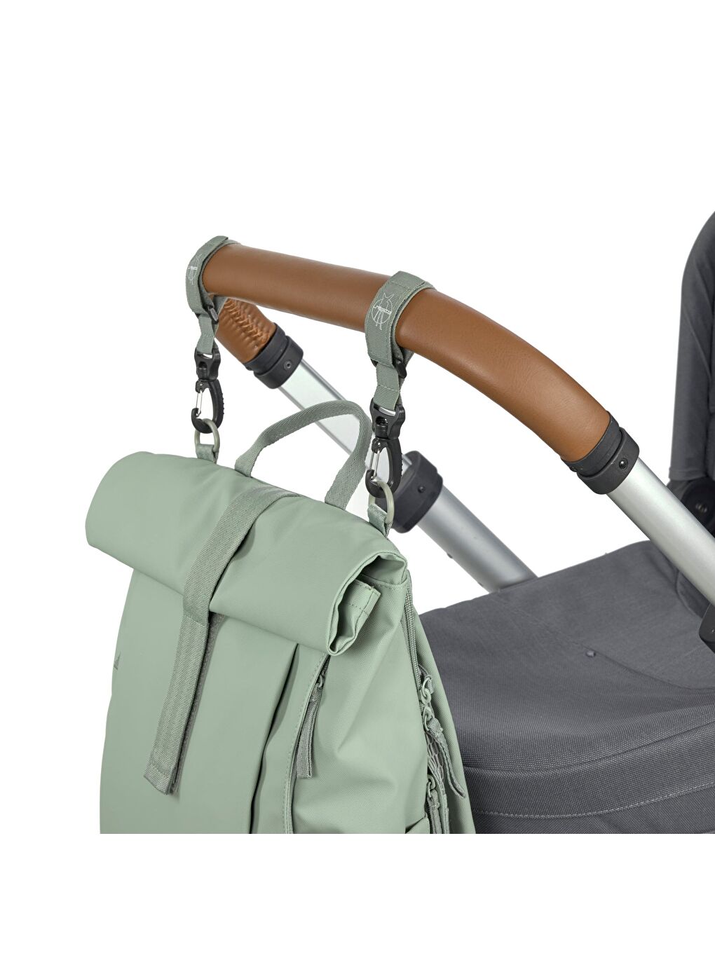 Rolltop Up Bebek Bakım Sırt Çantası Silver Green-5