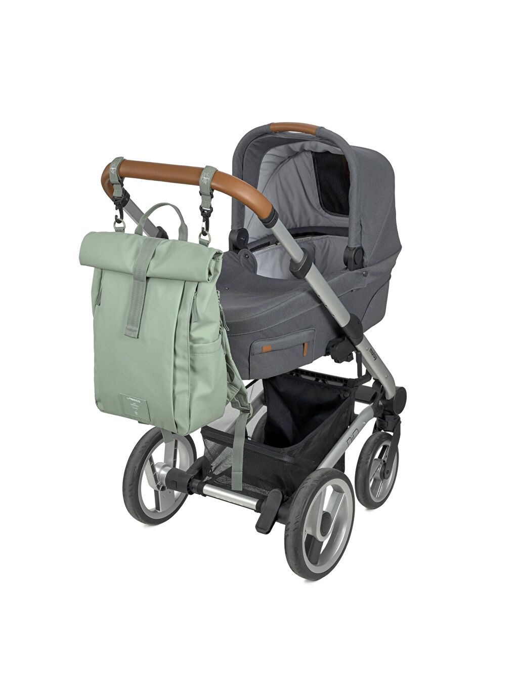 Rolltop Up Bebek Bakım Sırt Çantası Silver Green-6