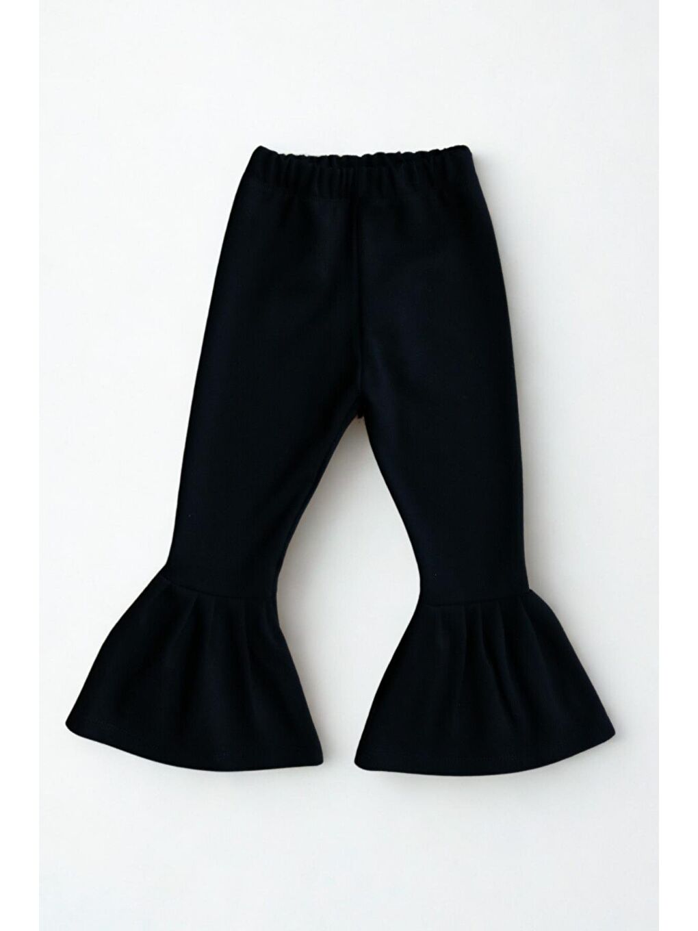 Kız Bebek Siyah İspanyol Paça Yüksek Bel Lastikli Tayt Pantolon-4