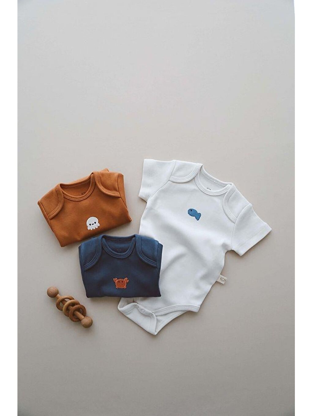 İndigo 3Lü Nakışlı Çıt Çıtlı Kısa Kollu Body Zıbın Model 4-8