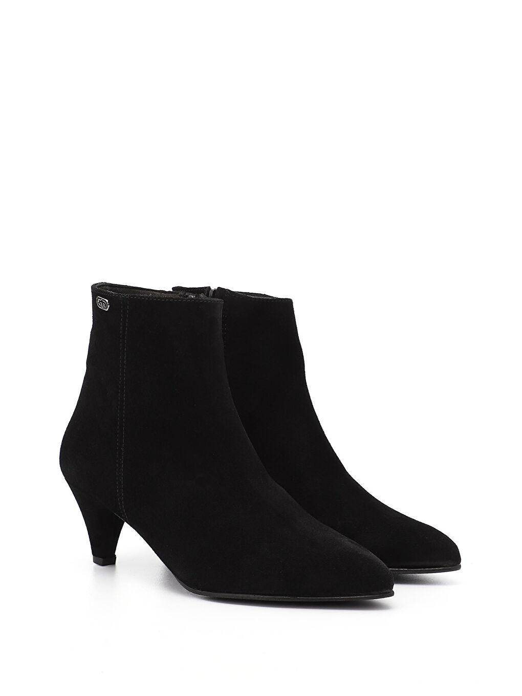 Siyah Kadın KOYU SİYAH Fermuarlı Sivri Burun Hakiki Deri Bot-1