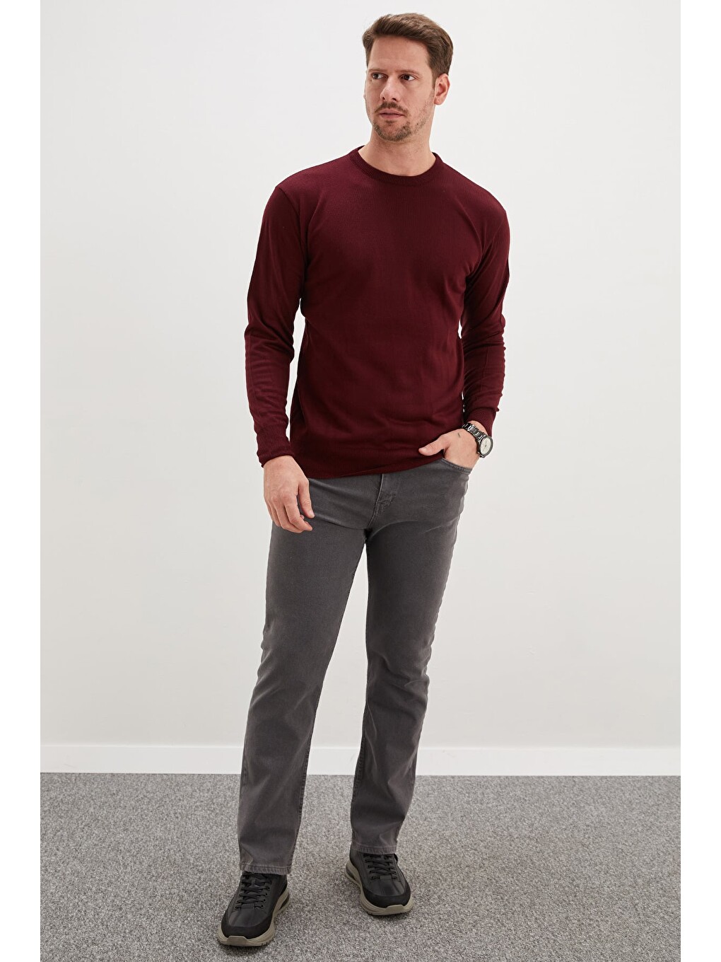Mürdüm Basic Bisiklet Yaka Regular Fit Triko Kazak-3