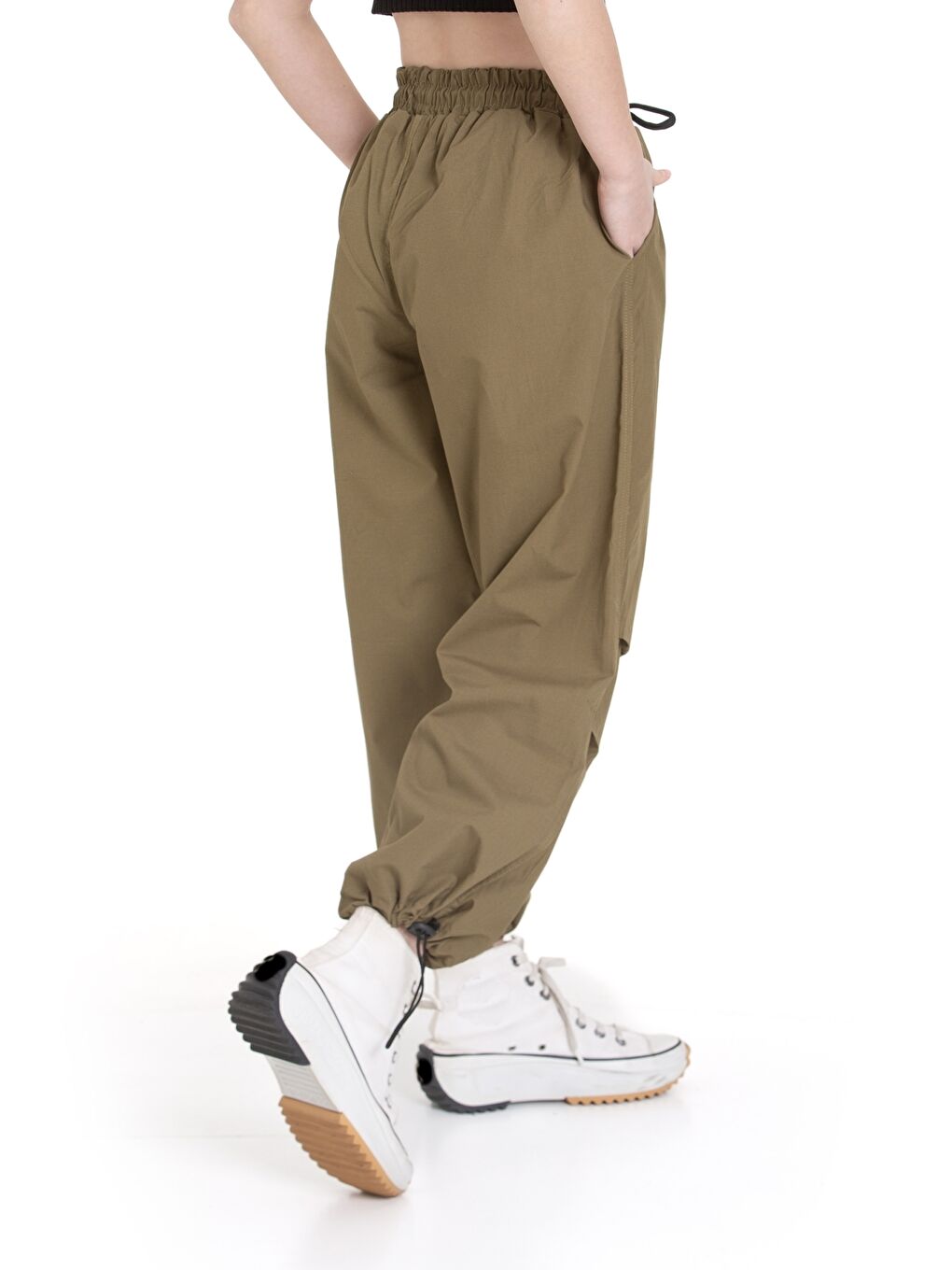 Haki Kız Çocuk Paraşüt Pantolon 1078.1-4