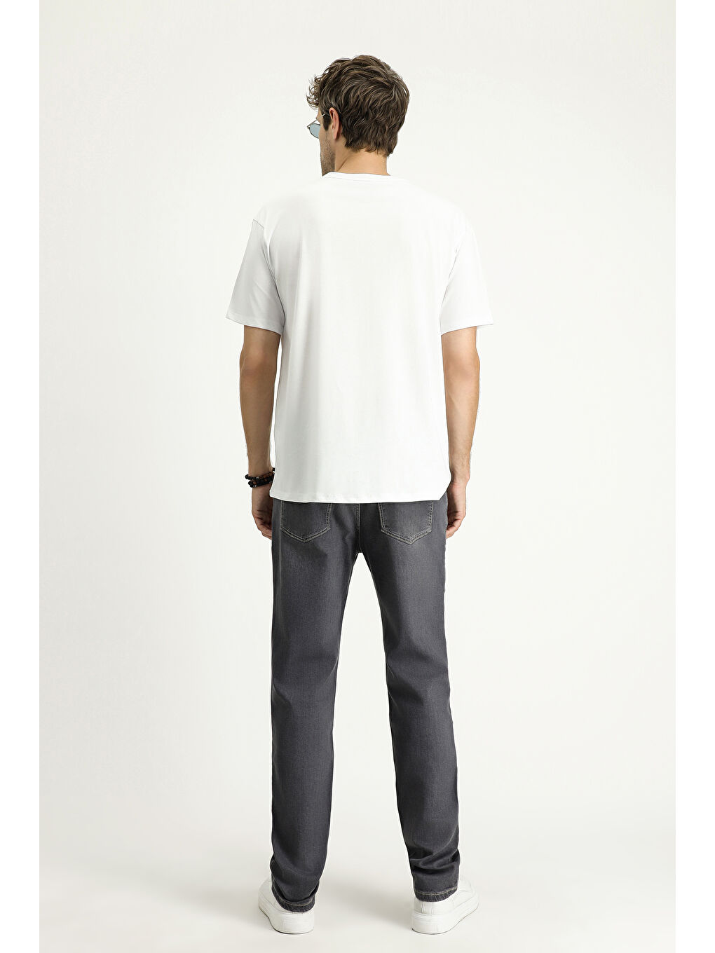 Gri Regular Fit Elastanlı Denim Jean Pantolon-4