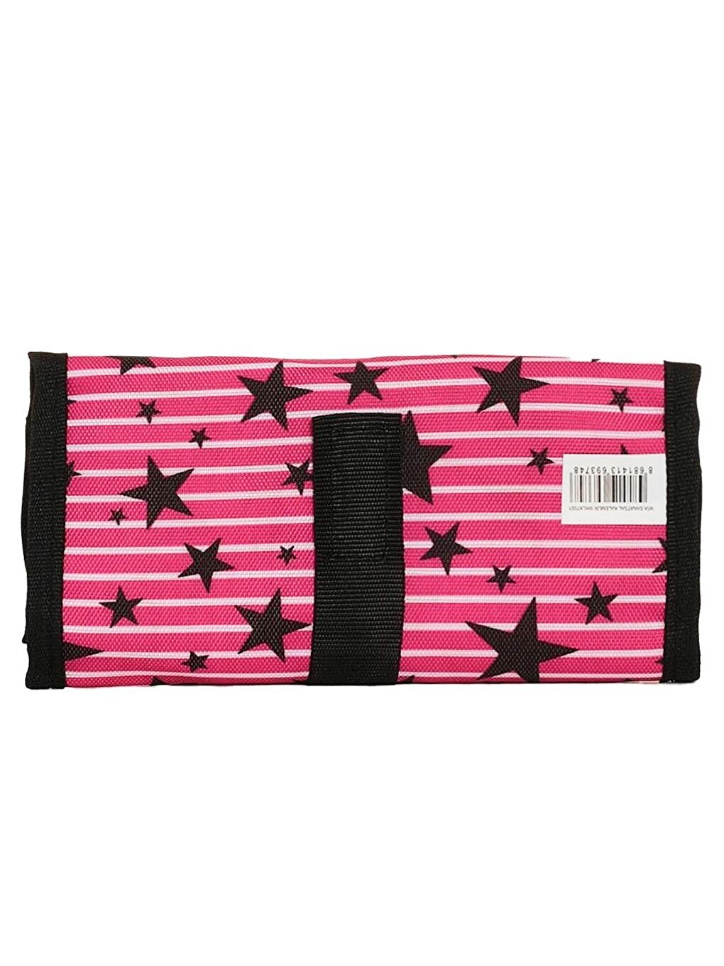 Sanatsal Fırça Çantası 25 Bölmeli Pembe Yıldız Baskılı Kod :204-2