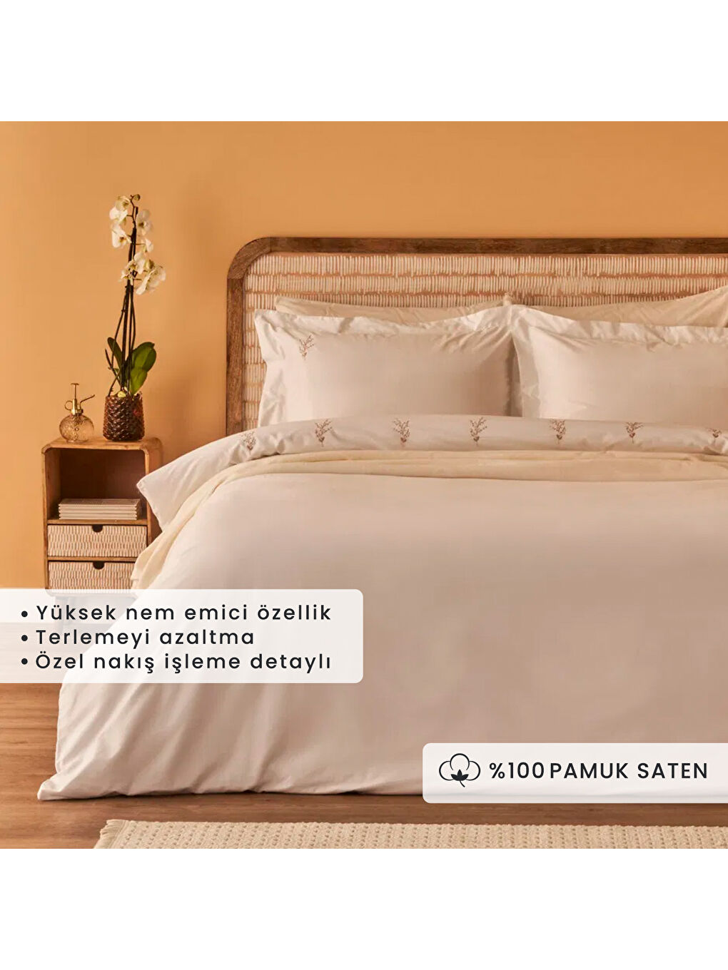 Exclusive Nevresim Takımı Çift Kişilik Beyaz (200x220 cm)-1