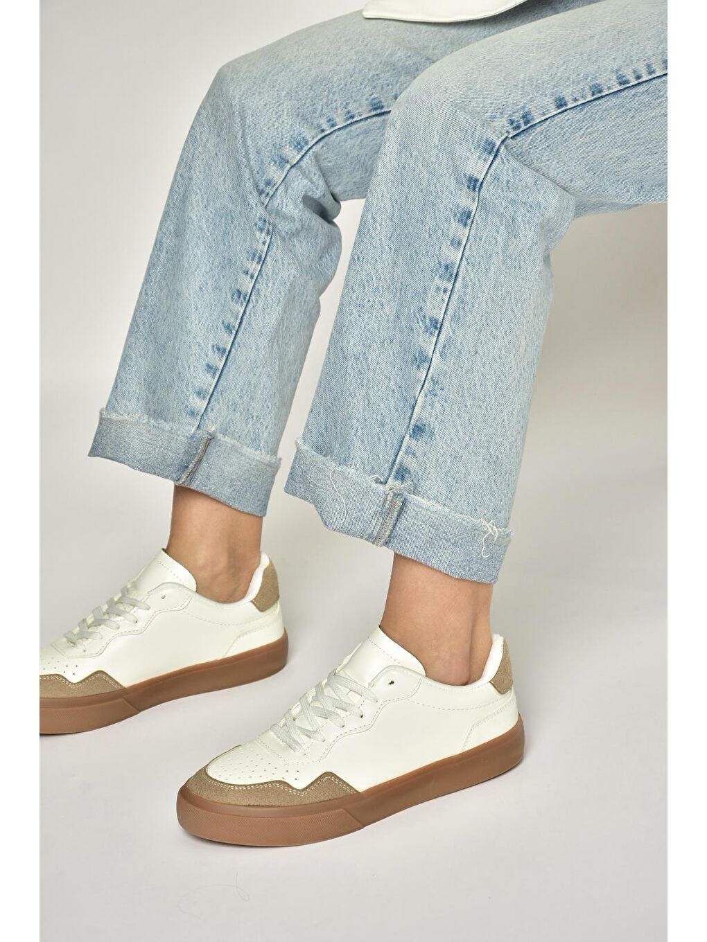 Beyaz/Vizon Kadın Spor Y973890109-1