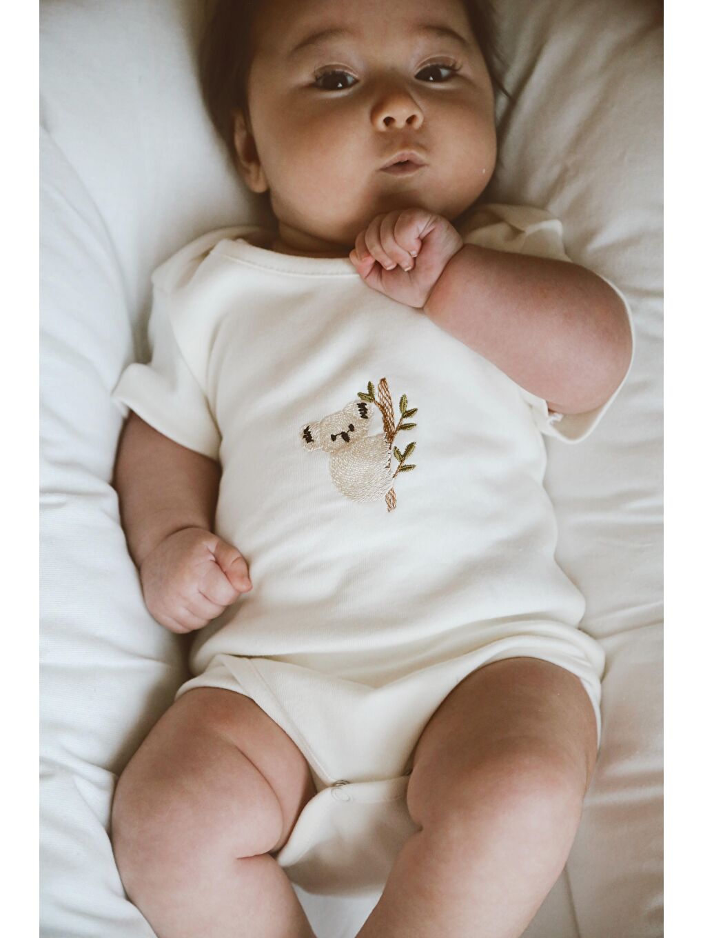 Beyaz 3Lü Nakışlı Çıt Çıtlı Kısa Kollu Body Zıbın Model 1-3