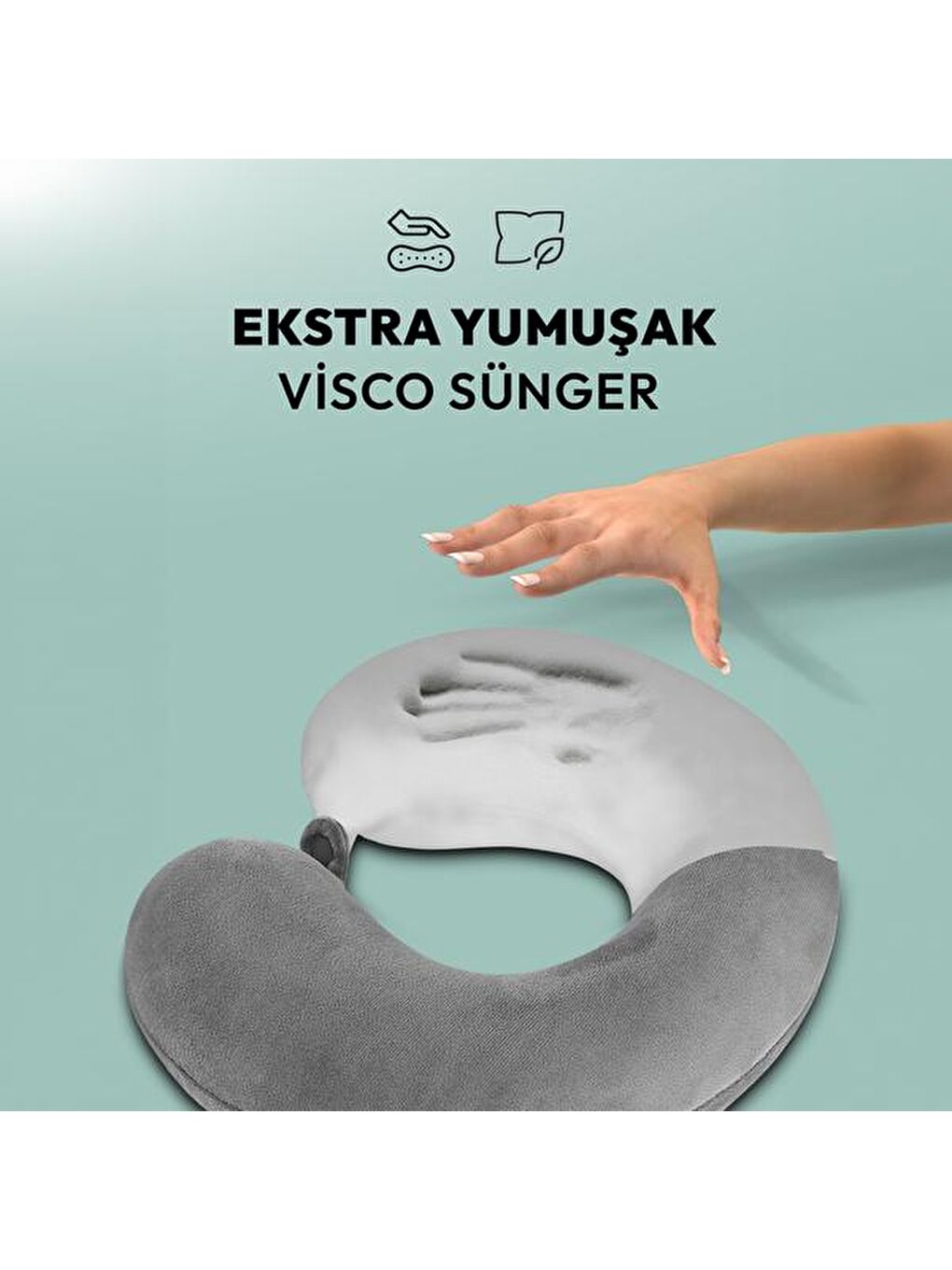 Seyahat Boyun Yastığı - Gri - 29x27 cm-1