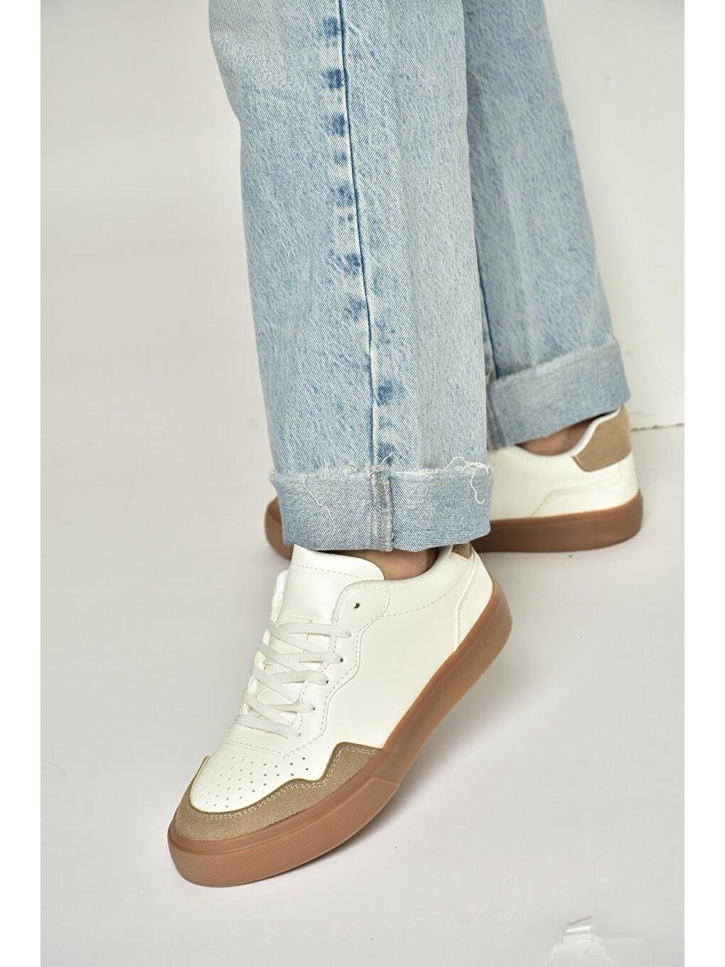 Beyaz/Vizon Kadın Spor Y973890109-2