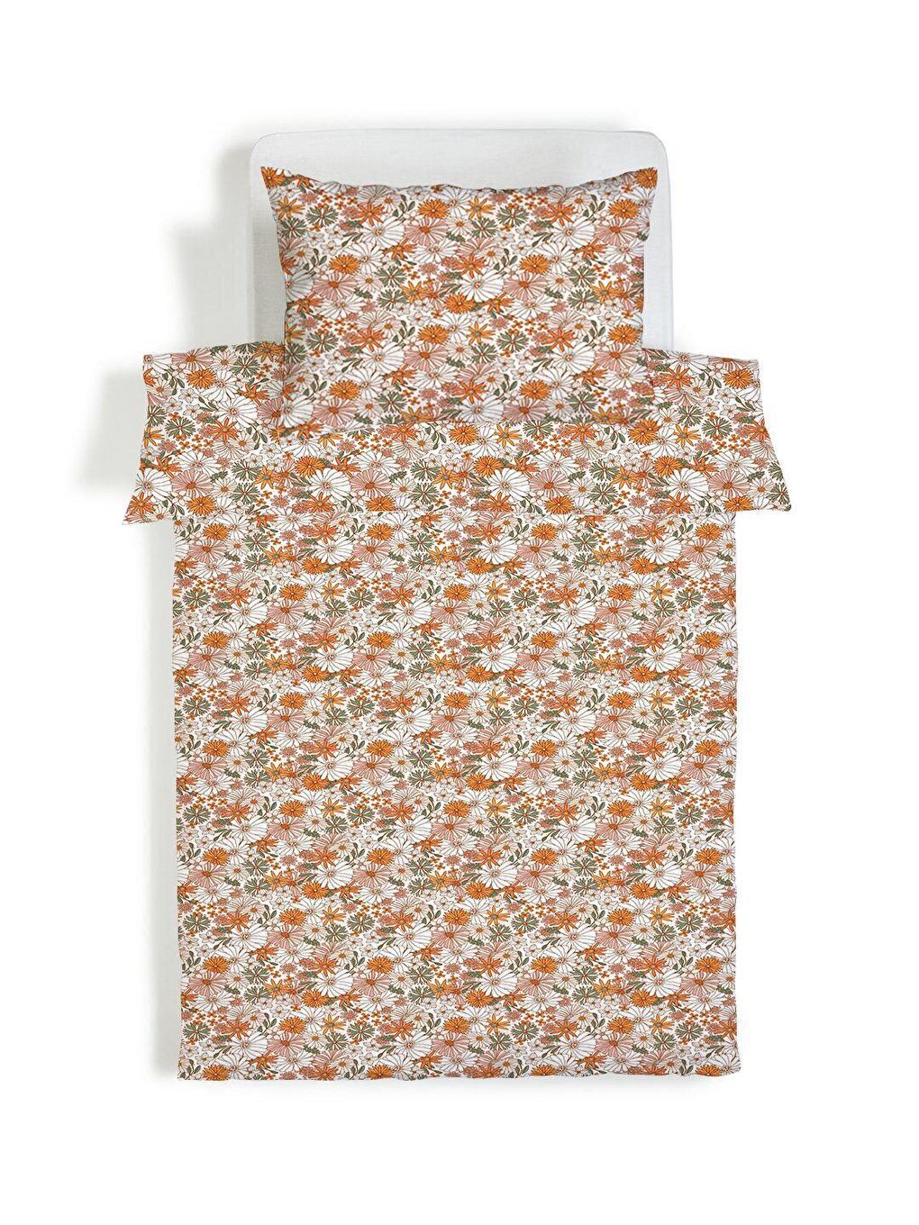 Karışık Bohem çiçek desen tarzı çift taraf baskılı tek kişilik/çocuk nevresim seti  160x220 cm-2