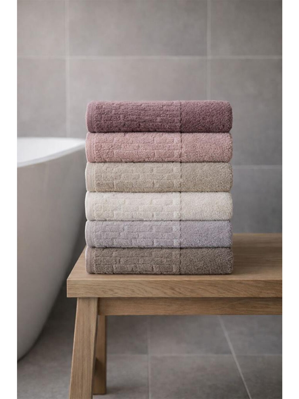 Karışık Fati Bordürlü 6 Lı 50x90 Cm El Yüz Havlu Takımı