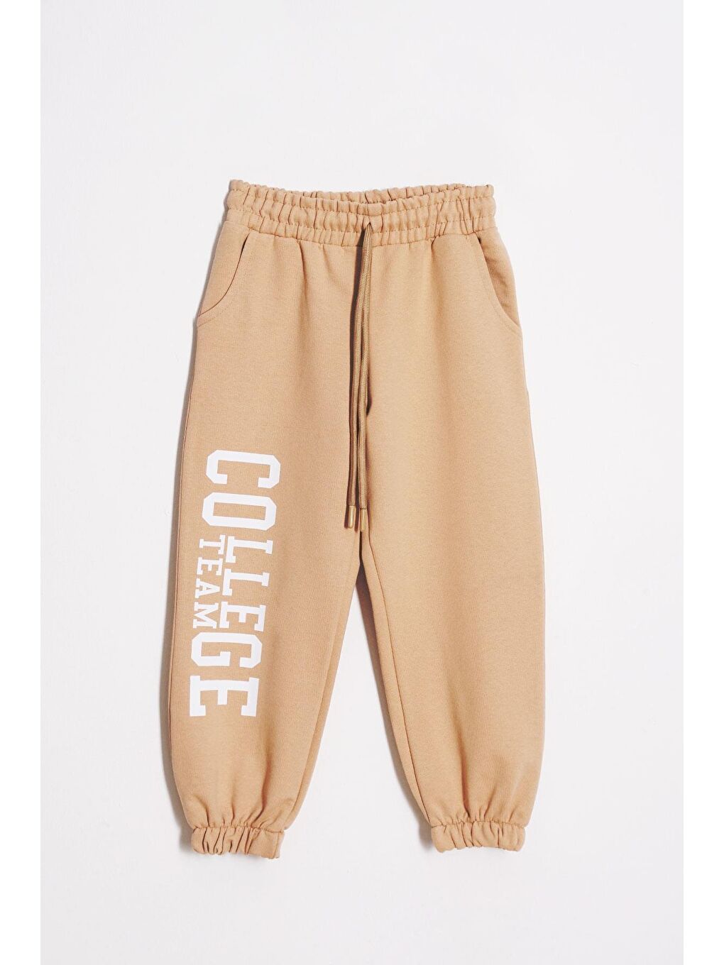 Bej Team College Baskılı Erkek Çocuk Eşofman Alt