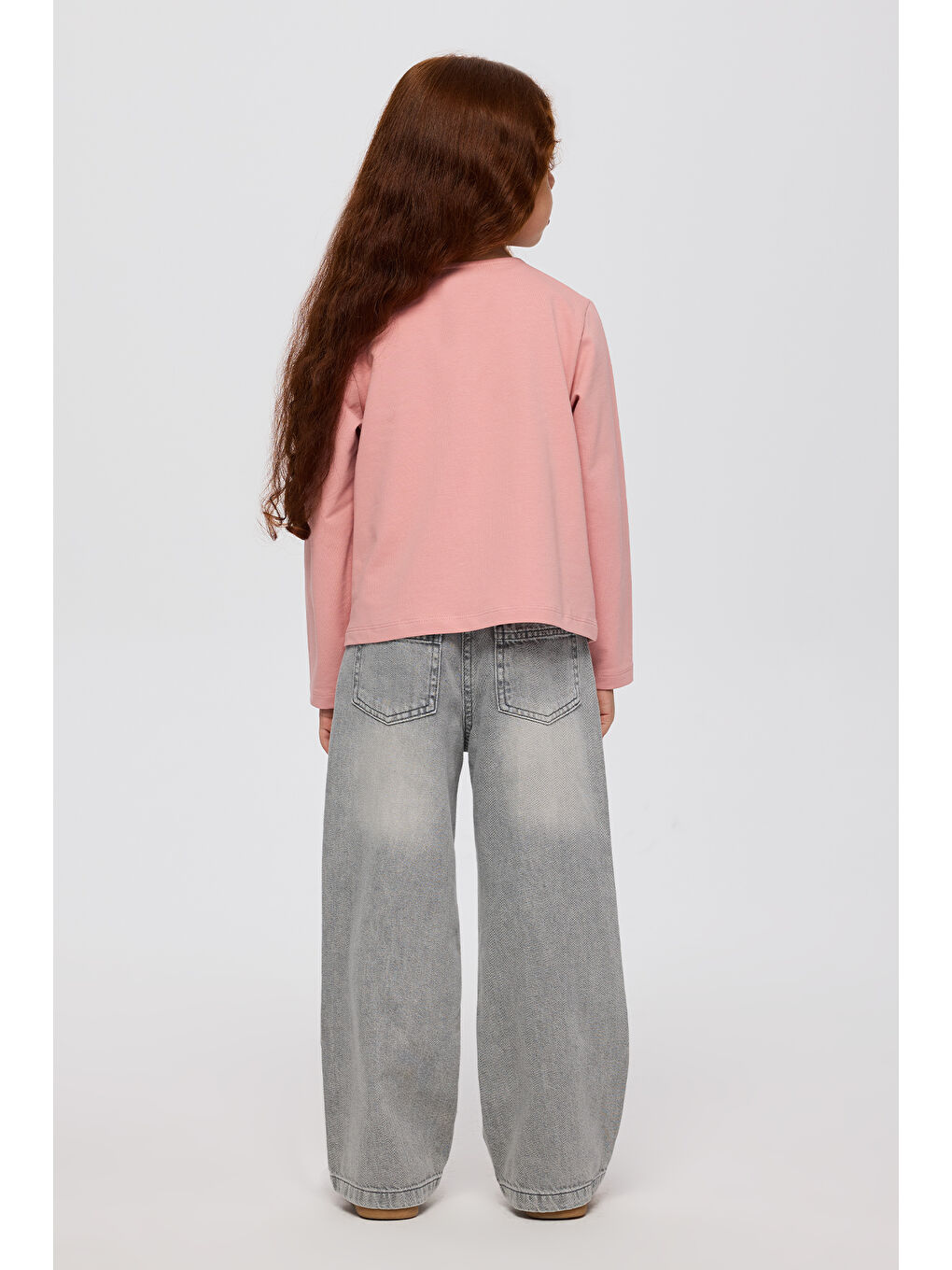 Kız Çocuk Cep Detaylı Düğmeli Örme Pembe Hırka-1