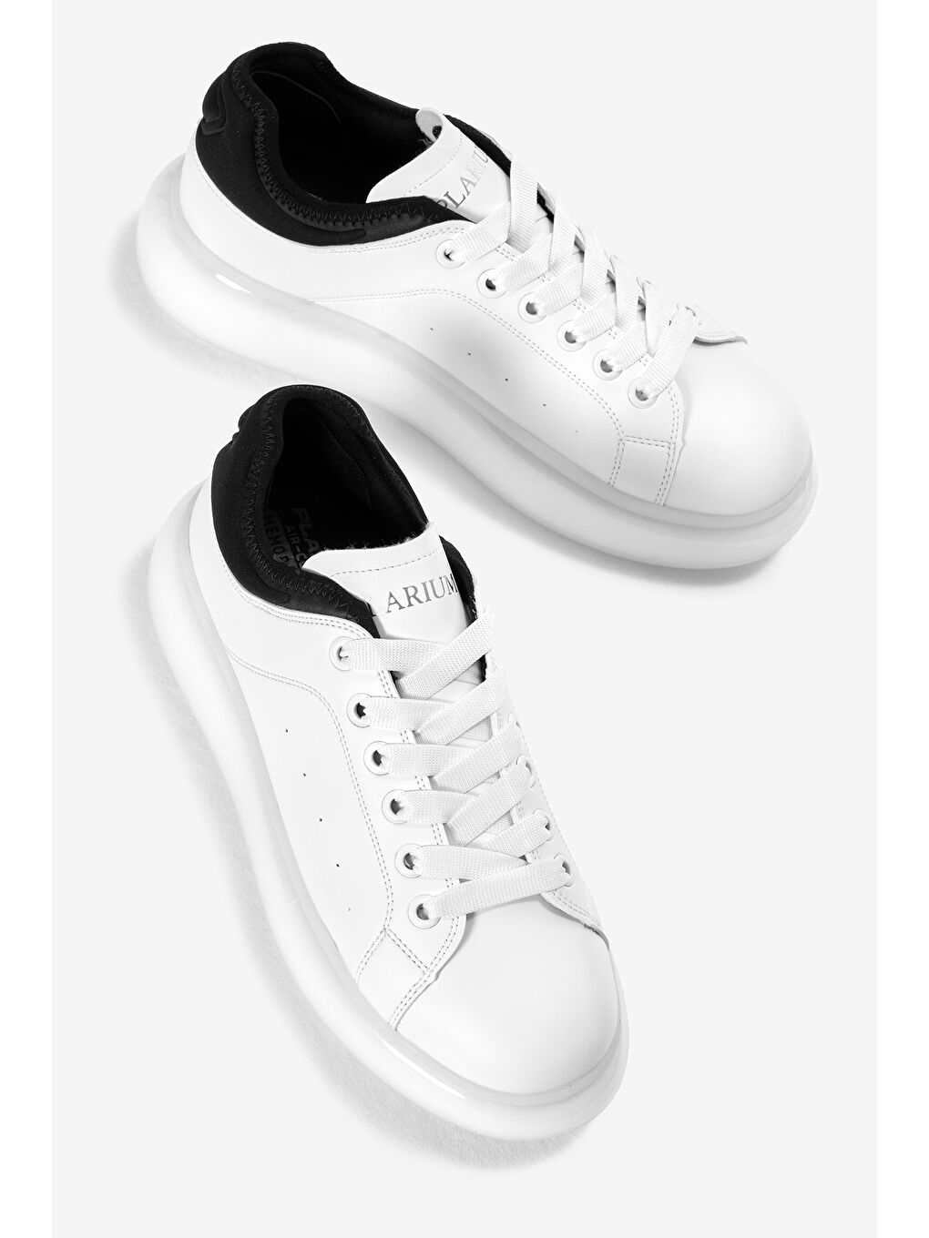 Erkek Beyaz Kalın Taban Bağcıklı Spor Ayakkabı-2