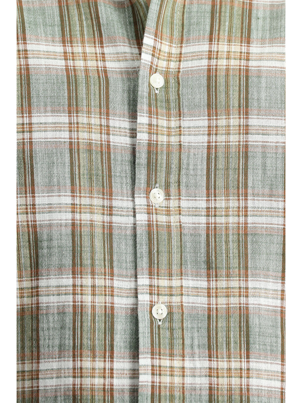 Haki Kısa Kol Regular Fit Ekose Spor Pamuk Düğmeli Yaka Gömlek-5