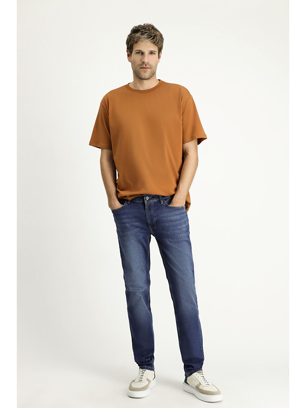 Lacivert Super Slim Fit Ekstra Dar Kesim Elastanlı Denim Pantolon-1